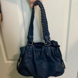 Michael Kors blue leather handbag